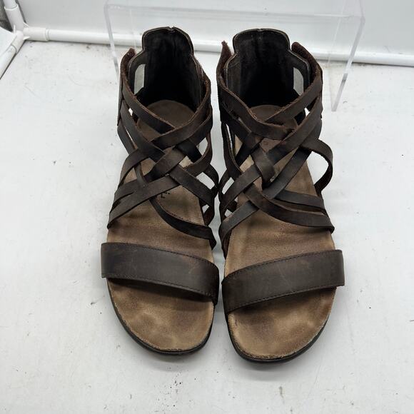 Naot Gladiator Sandals Womens 38 US 7 Brown Leather Strappy ankle - Picture 3 of 8